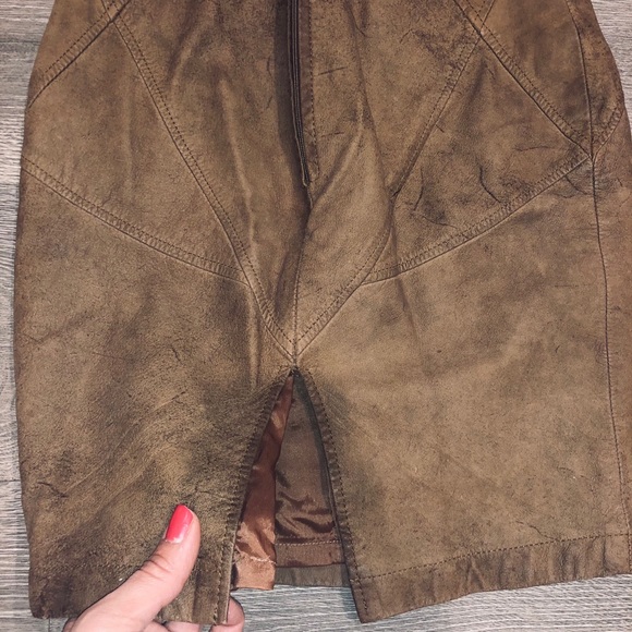 Leather vintage D'linea skirt - Picture 4 of 9
